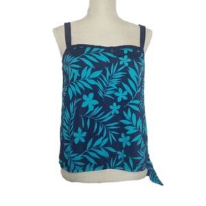 80’s Vintage Maxine Of Hollywood Blue Women's 12 Green Swimsuit  top